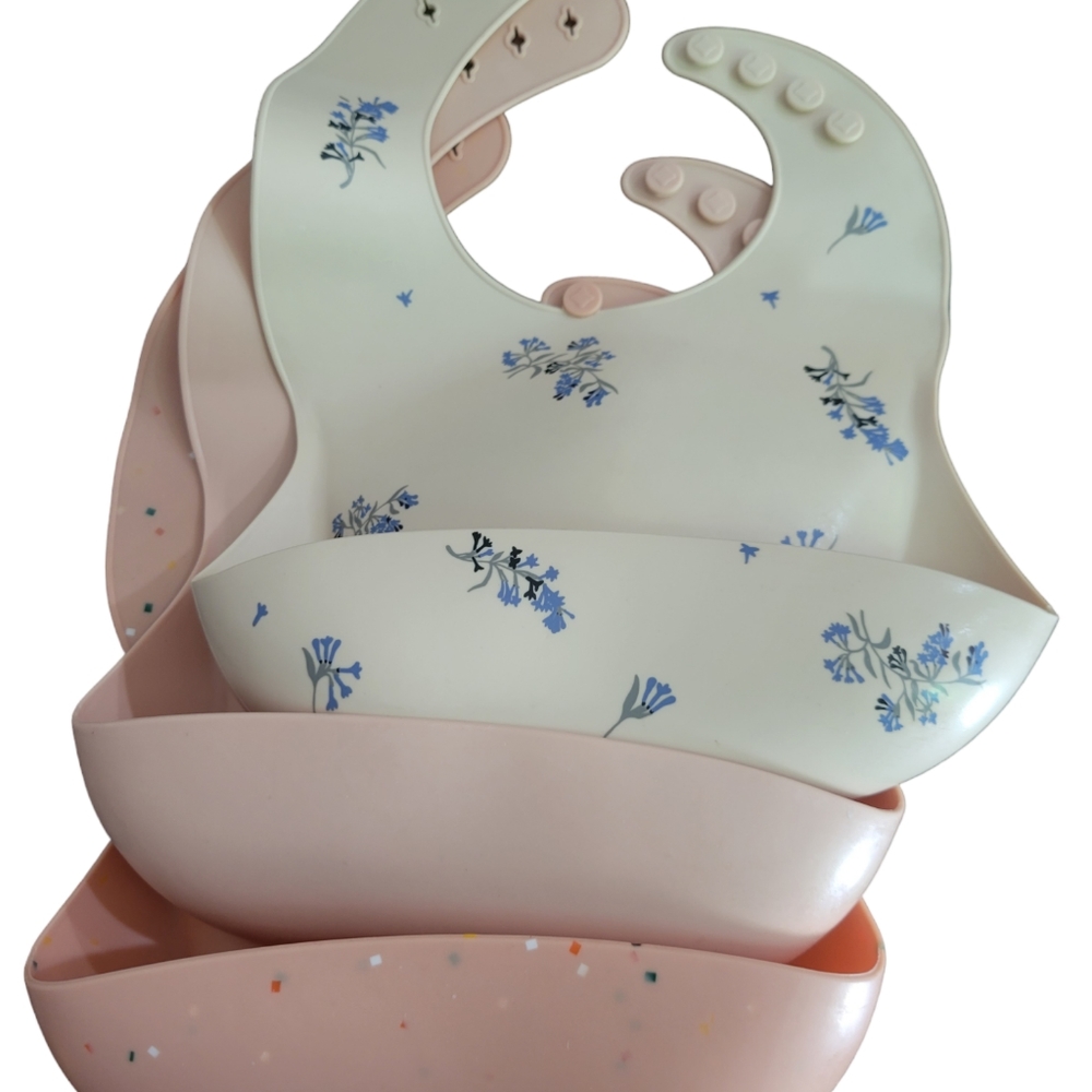 MUSHIE Silicone Baby Bibs Set of 3